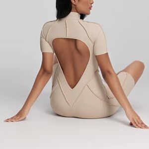 NWT Better Me Brown Closed-Back Catsuit